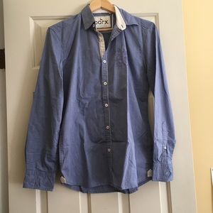 Men’s Parx Button Up blue White Shirt 38 cm